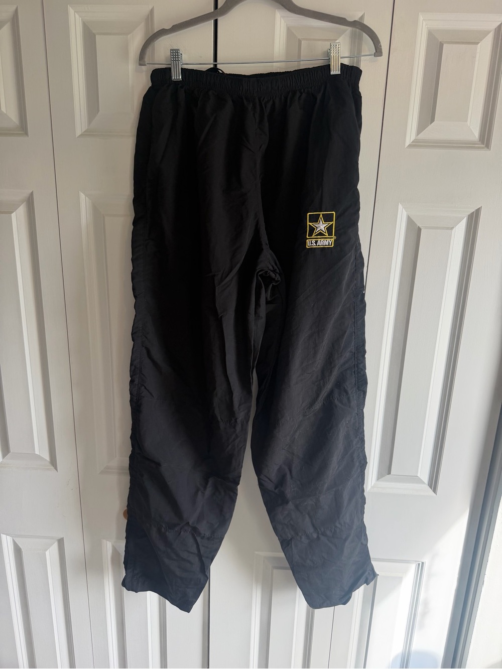 U.S. Army Black Men’s Track Joggers with Yellow Logo